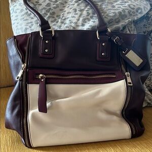 Aldo Brown and Cream Structured Tote Bag